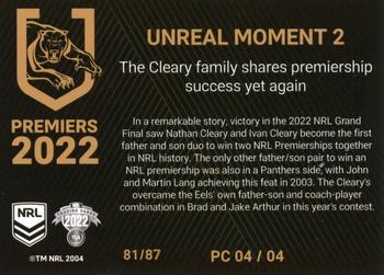 2022 NRL Player In Focus #PC04 Nathan Cleary/Ivan Cleary Back